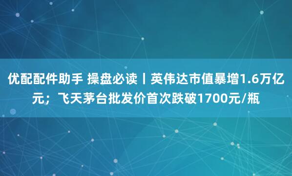 优配配件助手 操盘必读丨英伟达市值暴增1.6万亿元；飞天茅台批发价首次跌破1700元/瓶